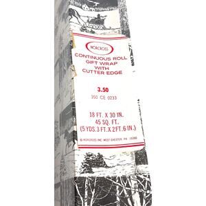 Vintage Norcross Christmas Continuous Roll Gift Wrap With Cutter Edge New